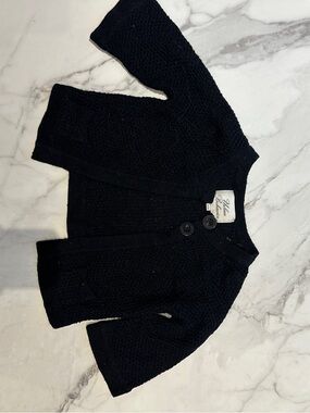 Urban Behavior Black Textured Two-Button Cardigan